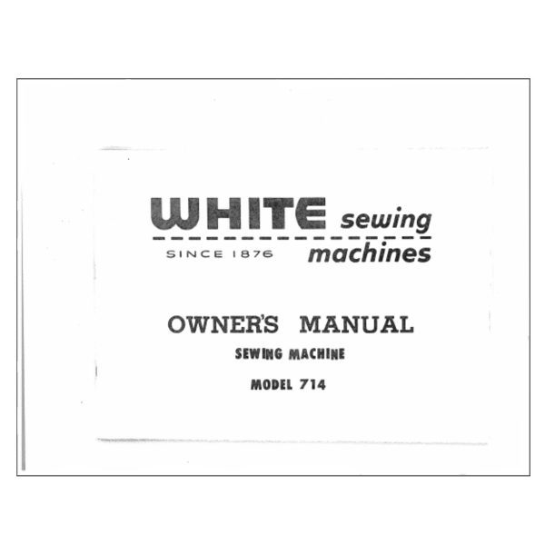 White 714 Instruction Manual Discount