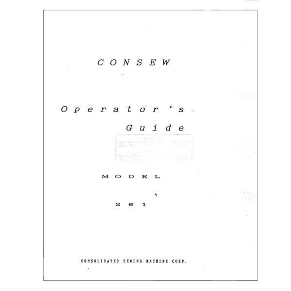 Consew 261 Instruction Manual For Cheap