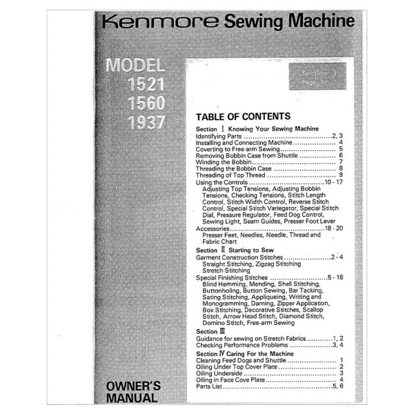 Kenmore 148.19372 Instruction Manual Sale