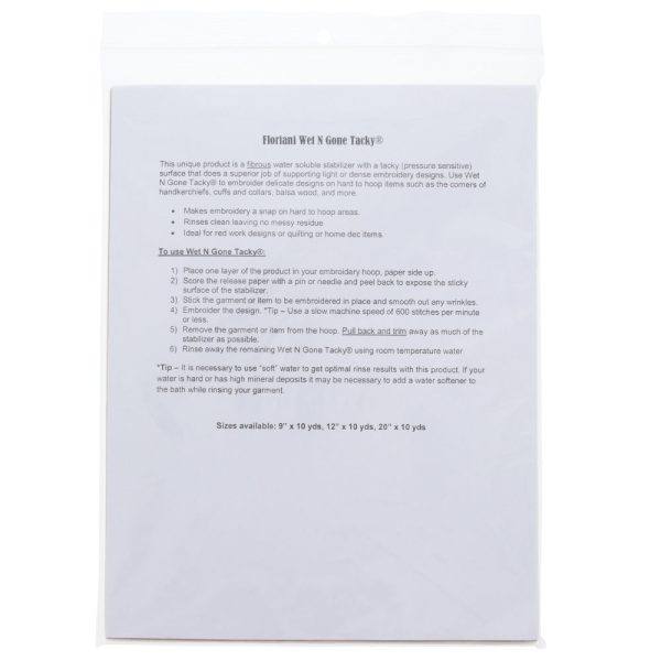 Floriani Wet N Gone Tacky Printable Sheets Hot on Sale - Image 2